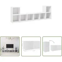 The Living Store TV-Schränke 4 Stk. Weiß 72x35x36,5 cm Holzwerkstoff
