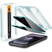 Spigen GLAStR Privacy EZ Fit Displayschutzfolie + Applicator - 2er-Pack für das Apple iPhone 16 / 15