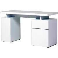 Jahnke Schreibtisch "CU-LIBRE 140", weiß (hochglanz weiß, weiß, hochglanz weiß), B:135cm H:76cm T:55cm, Tische, Schreibtisch, Platzsparender Arbeitsplatz, mit 1 Schublade und 2 Türen, 135 cm