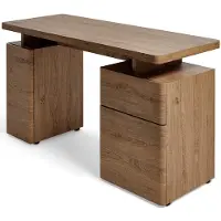 Jahnke Schreibtisch "CU-LIBRE 140", braun (montana eiche, montana eiche, montana eiche), B:135cm H:76cm T:55cm, Tische, Schreibtisch, Platzsparender Arbeitsplatz, mit 1 Schublade und 2 Türen, 135 cm