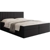 Mirjan 24 Boxspringbett mit zwei Bettkästen Tirulo, Schlafzimmer, Dopellbett mit Topper (Farbe: Polo 897, Größe: 180x200 cm)