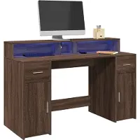 vidaXL LED-Schreibtisch Weiß 120x55x91 cm Holzwerkstoff