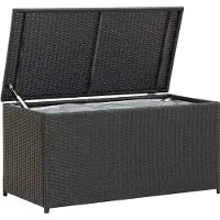 DKD Home Decor Gartentruhe Schwarz 283L Poly Rattan