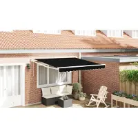 vidaXL Ausziehbare Markise Schwarz 350 x 250 cm Polyester und Metall
