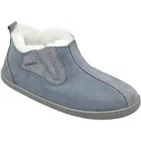 Vanuba Columbia Lammfell Hausschuhe Damen Schuhe - Badelatschen Damen Hausschuhe - Leder Wolle Pantoffeln Damen - Bequeme Schuhe Damen Lammfell-Hausschuhe - 38 EU Leder Harz Grau Weiß