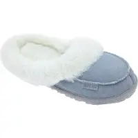 Vanuba Najdi II Lammfell Pantoletten Damen Schuhe - Badelatschen Damen Hausschuhe - Leder Wolle Pantoffeln Damen - Bequeme Schuhe Damen Lammfell-Hausschuhe - 37 EU Leder Grau Weiß