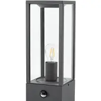 LINDBY Wegeleuchte Peldar, anthrazit/klar, 80 cm, Sensor