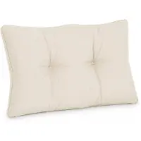 Beautissu XLuna Loungekissen, 50x40x12cm, Natur, Outdoor, für Gartenmöbel