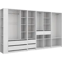 Vicco Kleiderschrank Elmo Weiß 50 x 200 cm 5er Set, Model 61358