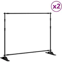 Syfax Hintergrundstative 2 Stk. Schwarz 254x243 cm Stahl