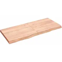 Syfax Waschtischplatte Hellbraun 140x60x(2-6) cm Massivholz Behandelt