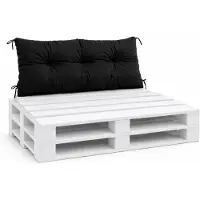 VBChome Palettenkissen für Europaletten Möbel Palettenauflage Garten Balkon 12 Farben mit Schaumstoffflocken Füllung Schwarz Rückenkissen 120 x 40 cm