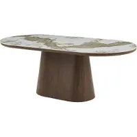 HABITAT ET JARDIN Ovaler Esstisch aus Pandora-Keramik "Bellagio" - 8 Plätze - Beige