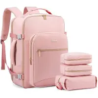 Unyqoos Reiserucksack Handgepäck 40 L für Damen – Kabinenrucksack 46 x 36 x 20 cm, Laptopfach bis 17,3 Zoll, 180° Öffnung, wasserfestes Polyester