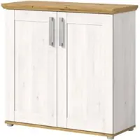 Inn.Furn Kommode "Mirano" in weiß Lärche und Eiche Artisan Landhaus Sideboard 95 cm