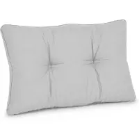 Beautissu XLuna Loungekissen, 50x40x12cm, Hellgrau, Outdoor, für Gartenmöbel
