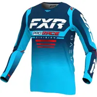FXR Revo 2024 Motocross Jersey, dunkelblau/hellblau/rot, M