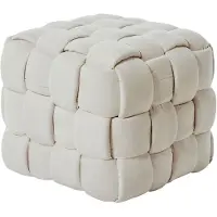 Jahnke 1100000002199 "WEB ART S", beige (creme), B:50cm H:42,5cm T:50cm, Hocker, 1100000002199, Hocker, Couchtisch, Beistelltisch gepolstert in edler Flechtoptik