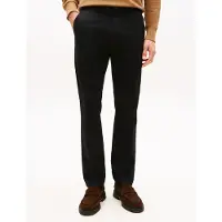 Tommy Hilfiger Chinohose "DENTON ESSENTIAL", Herren, Gr. 38, Länge 34, schwarz, Twill, Obermaterial: 97% Baumwolle, 3% Elasthan, straight fit normal, Hosen Chinohose, Gerades Bein, Schlichte Optik