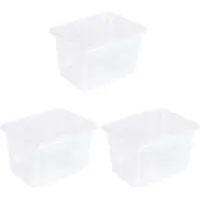 Keeeper Aufbewahrungsbox "Emil, 3er Set, 30 L, 44,5 x 34,5 x 27 cm", transparent, B:44,5cm H:27cm T:34,5cm, Kunststoff, Aufbewahrungsboxen, Aufbewahrungsbox, ineinander und aufeinander stapelbar