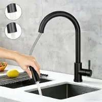 ZMH Küchenarmatur Schwarz Ausziehbar Spültischarmatur Brause Mischbatterie Spüle 360° Drehbar Armatur Edelstahl mit 2 Strahlarten Hochdruckwasserhahn