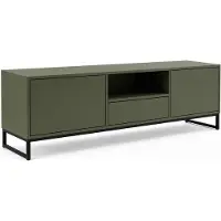 EURO-MEBLE TV-Schrank GENUA – modernes Lowboard TV Board RTV Möbel mit viel Stauraum (Flaschengrün)