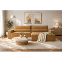 MOEBLO Ecksofa DENVER L – Ottomane beidseitig montierbar, Ecksofa aus Cord, Couch für Wohnzimmer, Schlafsofa Sofagarnitur Sofa Eckcouch L-Form Cordstoff mit Bettkasten und Schlaffunktion - Poso 42