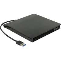 DeLOCK Externes Gehäuse für 5.25″ Slim SATA Laufwerke 12,7 mm zu SuperSpeed USB 5 Gbps Typ-A Stecker, HDD-Gehäuse, 5.25", Micro Serial ATA, 5 Gbit/s, Hot-Swap, Schwarz