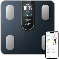 Eufy Smart-Waage Anker C20, TFT-Display, Bluetooth, 16 Messwerte, BMI, Schwarz