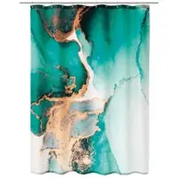 Kleine wolke Duschvorhang "Teal", petrol, B:180cm H:200cm, Polyester, Duschvorhänge, Duschvorhang