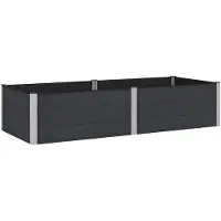 Syfax Hochbeet Schwarz 250 x 100 x 54 cm WPC und Aluminium