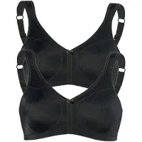 Sassa Sport-BH "2er Pack Sport BH ohne Bügel SPORTS BRAS", Damen, Gr. 95, Cup D, schwarz (schwarz schwarz), Obermaterial: 82% Polyamid PA. 18% Elasthan EL., BHs Sport-BH