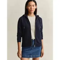 Gant für Damen. 4202588 Kapuzensweatshirt mit Reißverschluss Tonal Shield marineblau (XS), Lässig, Baumwolle