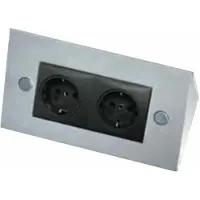 Thebo 17906 Küchen-Aufbausteckdose Edelstahl 2-fach