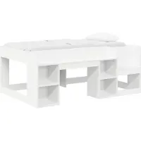 Syfax Kinderbettgestell mit Stauraum Weiß 80 x 160 cm Holzwerkstoff
