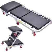 Luxtom | Montagerollbrett, 150 kg Tragkraft, Rollbrett für Mechaniker, Werkstatt-Liegewagen, klappbare Liege für Kraftfahrzeuge