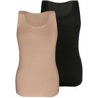 Sassa Unterhemd "2er Sparpack Top LOVELY SKIN", Damen, Gr. 46, N-Gr, bunt (schwarz beige), Obermaterial: 95% Modal CMD. 5% Elasthan EL., Unterhemden Unterhemd