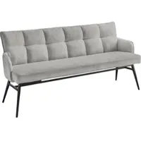 Set One By Musterring Essbank "Tucson", grau, schwarz, B:180cm H:88cm T:68cm, Eisen, Polyester, , Sitzbänke, Essbank, Micro-Taschenfederkern und schwarzes Eisen-Gestell für hohen Komfort