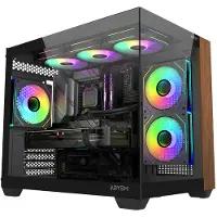Abysm Danube Sava Nature 285C, Micro Tower, PC, Schwarz, ITX, micro ATX, Acrylnitril-Butadien-Styrol (ABS), SPCC, Holz, Gaming