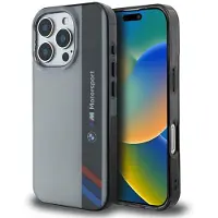 BMW BMHCP16L23HTFEG iPhone 16 Pro 6.3" szary/grey hardcase Motosport IML Vertical Stripe
