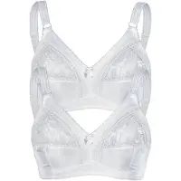 Sassa Soft-BH "2er Pack Soft BH ohne Bügel Basic", Damen, Gr. 80, Cup C, weiß (weiß weiß), Spitze, Obermaterial: 92% Polyester PES. 8% Elasthan EL., BHs Soft-BH