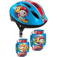 Stamp Stempel Unisex-Youth-Helm + Ellbogen- und Kniepolk Pfotenpatrouille, Blau/Rot, s