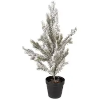 Clayre & Eef Mini-Kunstweihnachtsbaum 20x20x60 cm Weiß Kunststoff