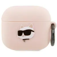 Karl Lagerfeld KLA3RUNCHP AirPods 3 Hülle pink Silikon Choupette Kopf 3D