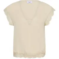Saint tropez Kurzarmbluse SAINT TROPEZ "Damen Kurzarm-Bluse PigaoSZ", Damen, Gr. XL, beige (creme), Obermaterial: 100% Polyester PES., Blusen Kurzarmbluse