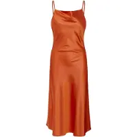 St. Tropez Midikleid SAINT TROPEZ "Damen Kleid ZidtSZ", Damen, Gr. M, N-Gr, orange (orange rust), Obermaterial: 97% Polyester PES. 3% Elasthan EL., Kleider Midikleid