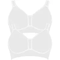 Viania Sport-BH "2er Pack Sport BH Performance", Damen, Gr. 80, Cup B, weiß (weiß weiß), Obermaterial: 47% Polyamid PA. 41% Polyester PES. 12% Elasthan EL., BHs Sport-BH