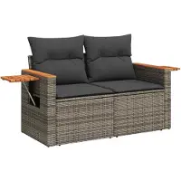 vidaXL Gartensofa-set 8 pcs Grau Poly-Rattan