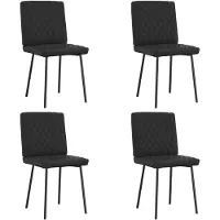 vidaXL Esszimmerstühle 4 Stk. Schwarz Kunstleder