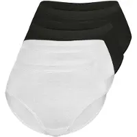 Sassa Midislip "4er Sparpack Slip Midi LOVELY SKIN", Damen, Gr. 44, bunt (schwarz, weiß), Obermaterial: 95% Modal CMD. 5% Elasthan EL., Unterhosen Midislip